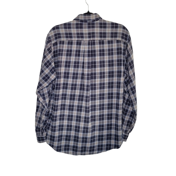 Carhartt Men's Button-Up Flannel Work Casual Shirt Size M Blue/Gray 100% Cotton - Picture 2 of 10